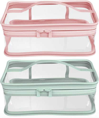 Makeup Bag Zipper Waterproof Portable Travel Storage Pouch 2 Pcs