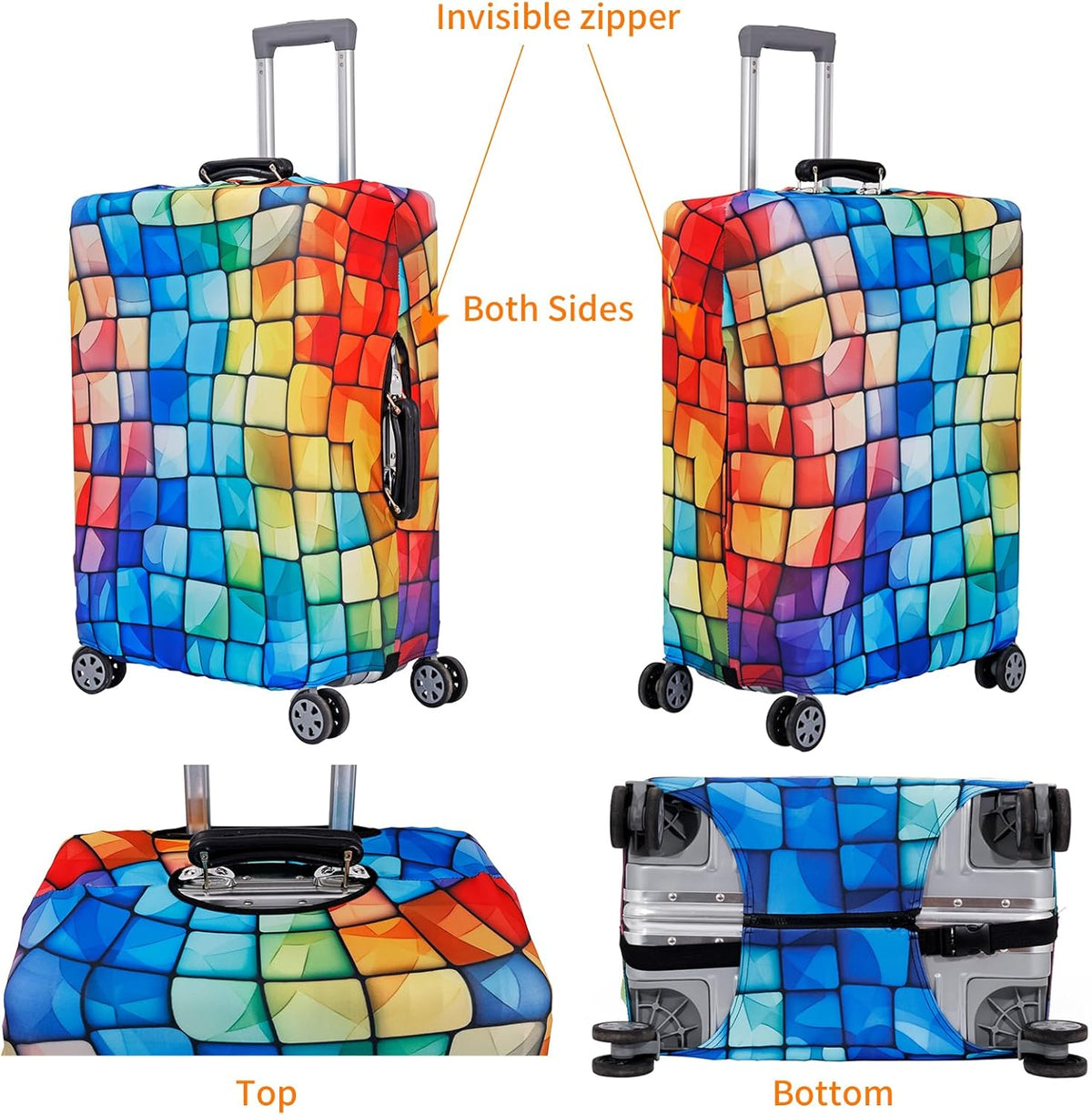 MosaiRudo Travel Luggage Covers For Suitcase Tsa Approved,Suitcase Cover Protector Fit 18-32 Inch Luggage Travel Accessories (T2452, XL)