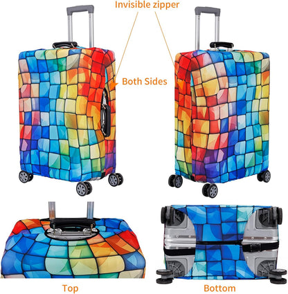 MosaiRudo Travel Luggage Covers For Suitcase Tsa Approved,Suitcase Cover Protector Fit 18-32 Inch Luggage Travel Accessories (T2452, XL)