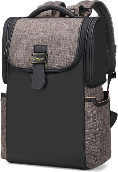 CROSSGEAR Casual Daypack Backpack, Lightweight, Shock-absorbing Padding Strap, Breathable Back, Work Business Laptop Backpack for Men, Multi-Pocket, Water-resistant, 14” Laptop Compartment, 24L
