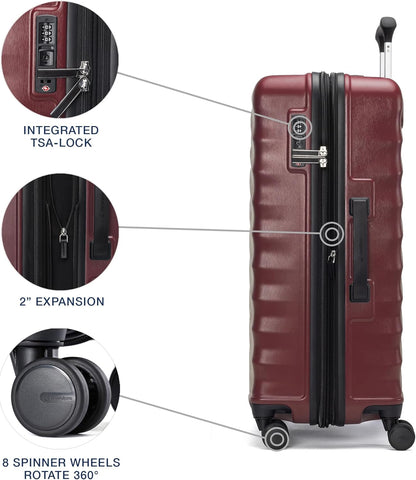 Travelpro Maxlite Air V2 Hardside Expandable Luggage, 8 Spinner Wheels, Lightweight Hard Shell, TSA lock, Cabernet, 2-Piece Set (21/25)