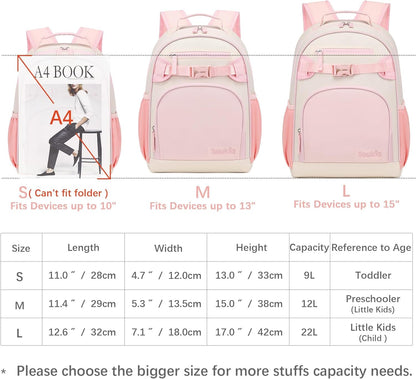 Lightweight Small Backpack for Kids Kindergarten Preschool Backpacks for Girls Ages 2-4-6 (Pink Cream)