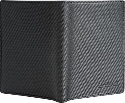 Polare Luxury RFID Blocking Leather Passport Holder Travel Wallet For Men and Women (Carbon Black)