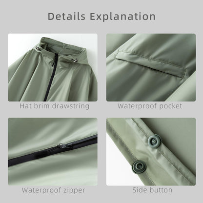 Cloak raincoat Unisex poncho Adult hooded men and women with pockets Mountaineering hiking rainstorm prevention