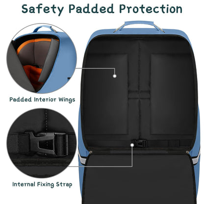 Car Seat Travel Bag - Padded Car Seat Carrier with Steel Cable Handle and Reflective Stripes, Large Durable Airport Gate Check Bag with Shoulder Strap