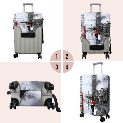 Travel Luggage Cover Suitcase Protector Fits 18-32 Inch Wheel Covers PatternedTravel Related Items Flower Luggage Protector Elastic S