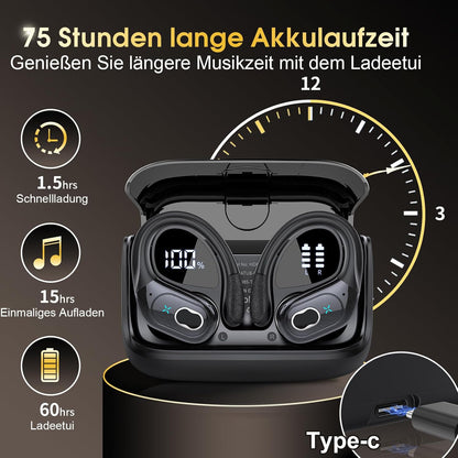AI Translation Earbuds Real Time, 164 Language Translator Earbud 3-in-1 Bluetooth 5.4 Translator Earbuds with 6 Translation Modes, 75H Translators Headphones with APP for Travel Business, Black