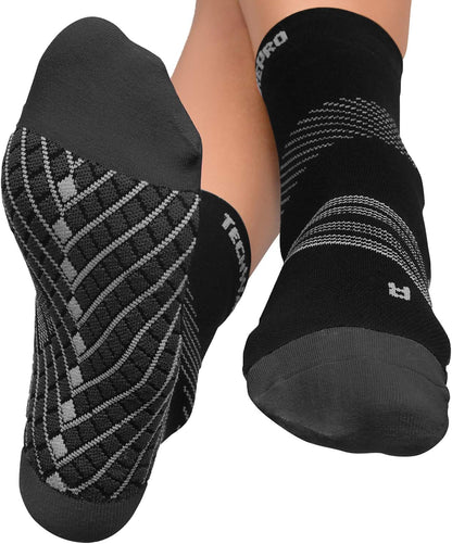 TechWare Pro Plantar Fasciitis Socks – Cushion Ankle Compression Socks Women & Men. Achilles Tendonitis Brace & Arch Support