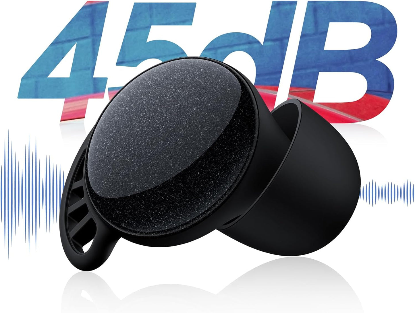 45dB Earplugs for Sleeping,Noise Cancelling Ear Plugs with 8 Pairs Ear Tips, Reusable Hearing Protection Noise Reduction Earplugs Suitable for Concerts,Travel,Work Fit Black