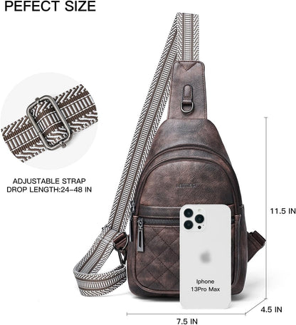 Sling Bag For Women Fanny Pack Crossbody Travel Shoulder Belt Bags Tote Backpack Purse Faux Leather