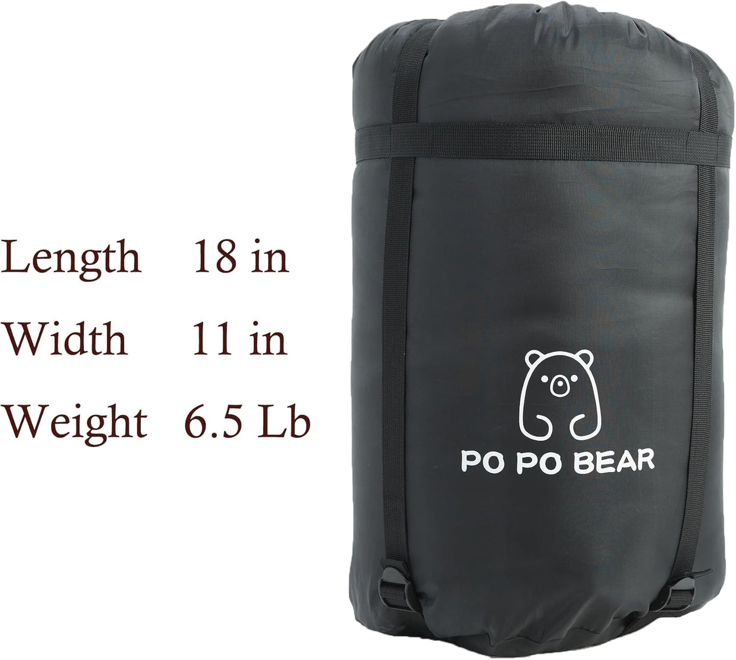 PO PO BEAR Zero Degree Sleeping Bag for Adults 100% Cotton Flannel Tall and Big