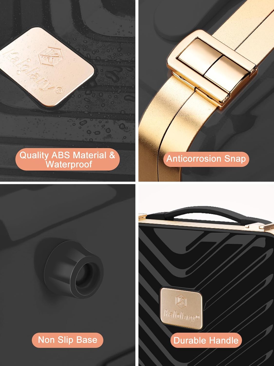 Kalolary Travel Makeup Train Cases with Lighted Mirror 3 Color Setting, Makeup Bag Cosmetic Case Organizer Adjustable Brightness Portable Makeup Storage Box For Makeup Brushes Accessories Tools,Black