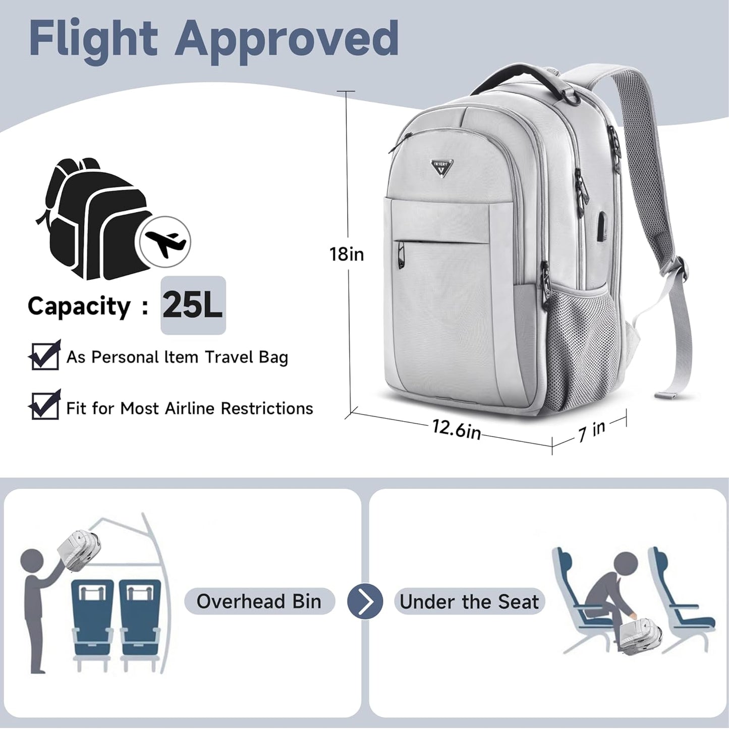 Multipocket TSA Travel Laptop Backpack for Men, Anti-Theft Business Daypacks, Airline Approved Personal Item Work Bag,Water Resistant 16 Inch Work Computer Backpack