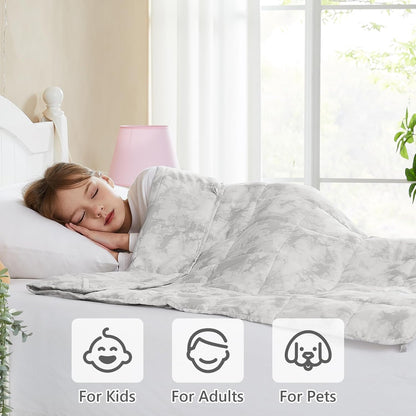 L'AGRATY Weighted Blanket - 40"x60" 10lbs Breathable Microfiber Material with Glass Beads Small Blanket for All-Season Summer Fall Winter Soft