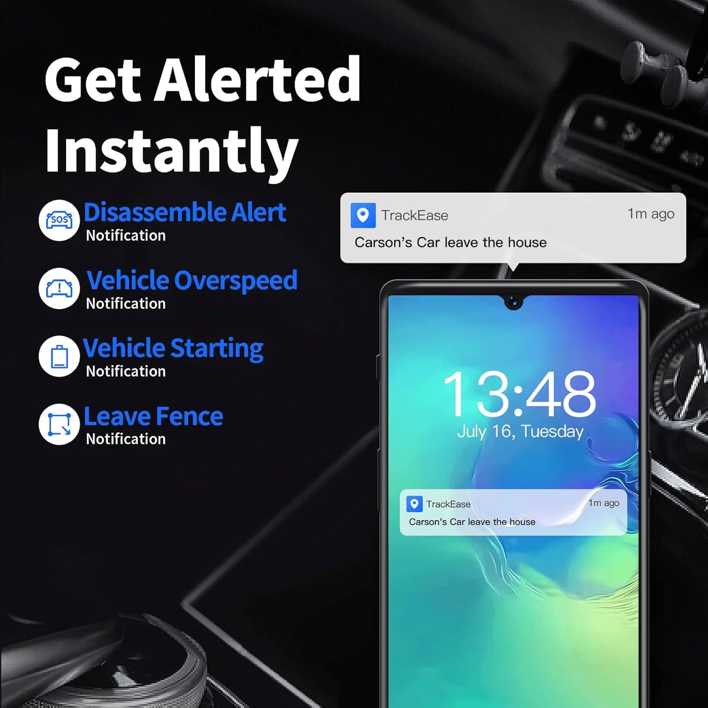 Wired GPS Tracker for Vehicles, No Monthly Fee, No Subscription, Real-Time Tracking, 4G SIM and Data Included, Trip History, GeoFence, Driving Alerts, Waterproof