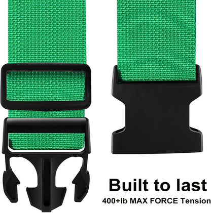 Luggage Straps for Suitcases TSA Approved-2 Pack Bright Personalized Luggage Belt Strap for Suitcase/Carry On Bag Luggage Accessories for Travel (Neon Green)