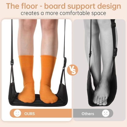 KENTIX Airplane Foot Rest Hammock for Long Flights - Adjustable Travel Foot Sling with Breathable Mesh, Portable Leg Rest for Economy Seats