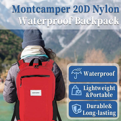 Hiking Daypack - Lightweight & Water-Resistant Portable Backpack for Travel, Camping, Outdoor Adventures(20L, red)