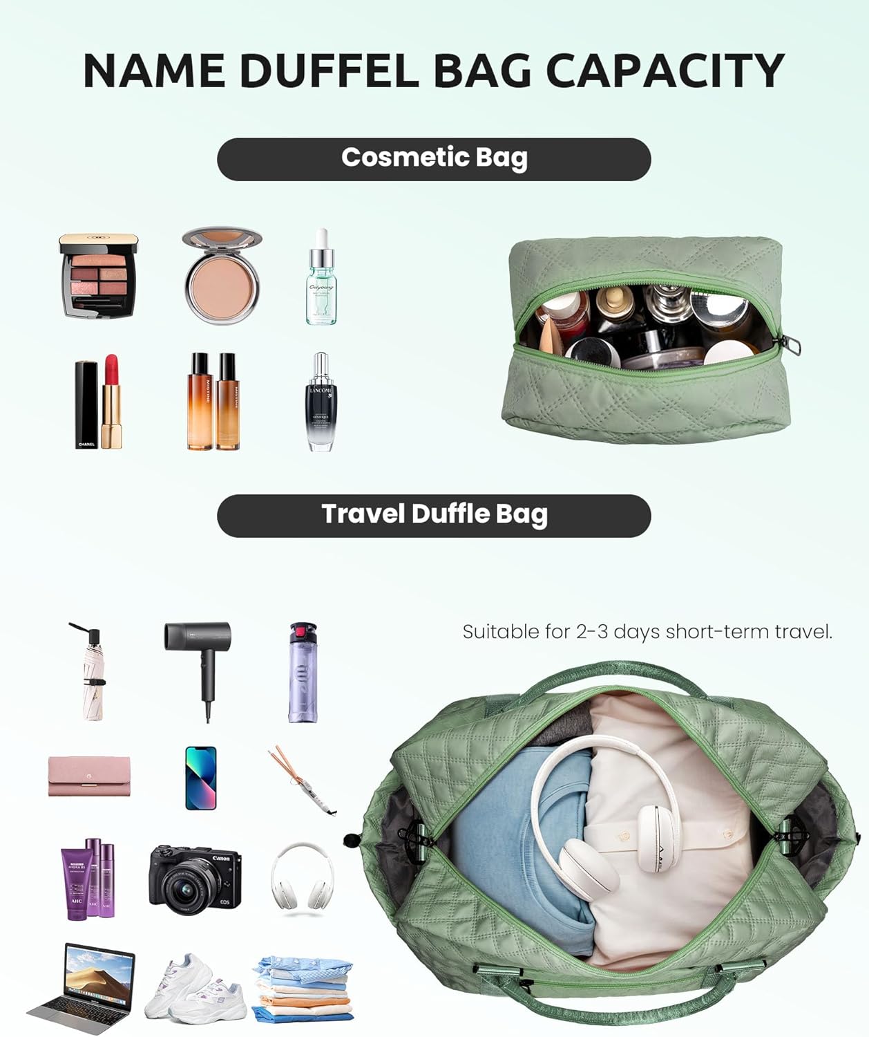 Gifts For Teacher Women-Initial Girl Travel Bag with Shoe Compartment, Personalized Weekender Bag for Her, Monogram Overnight Bag for Women, Letter Travel Bag with Makeup Bag (Letter R)