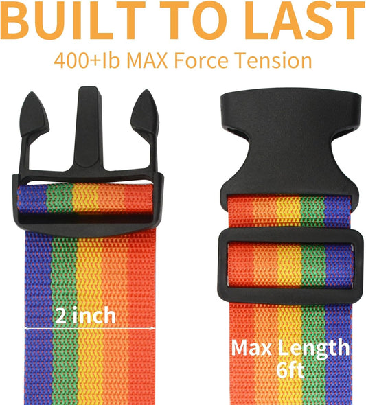 BILIONE Luggage Straps, 79" Long Belts Keep Suitcase Secure While Traveling, TSA Approved Add a Bag Premium Accessory for Travel Bag Closure (2PCS Blue)