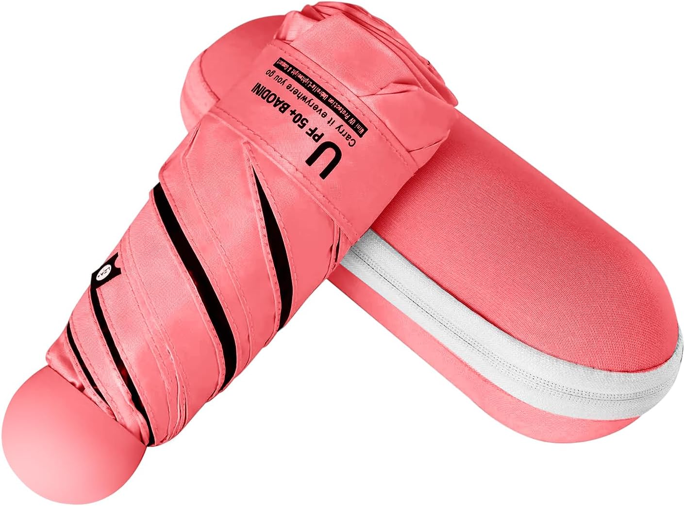 BAODINI Travel Mini Umbrella for Purse With Case Small Compact UV Sun Protection Sun Lightweight Tiny Pocket Umbrella for Women Kids and Men