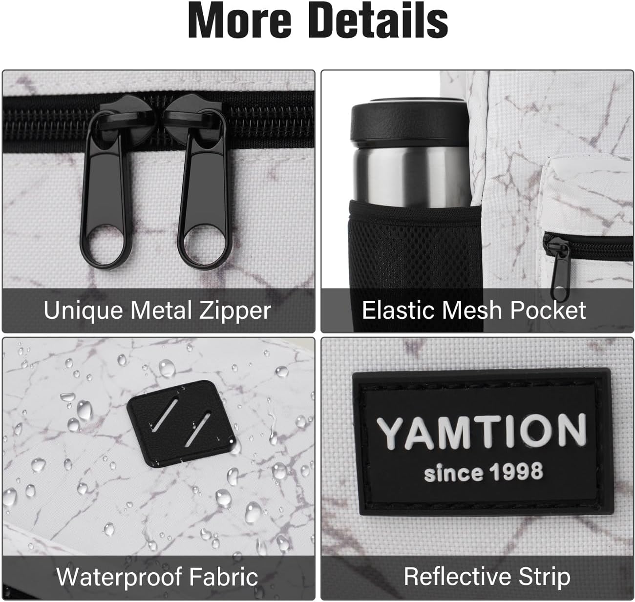 School Backpack,Classic Stone Textured Bookbag Men and Teen Boy Schoolbag with USB Charging Port for High School College Office Work Travel