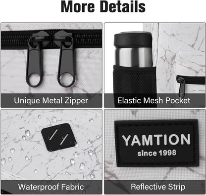 School Backpack,Classic Stone Textured Bookbag Men and Teen Boy Schoolbag with USB Charging Port for High School College Office Work Travel