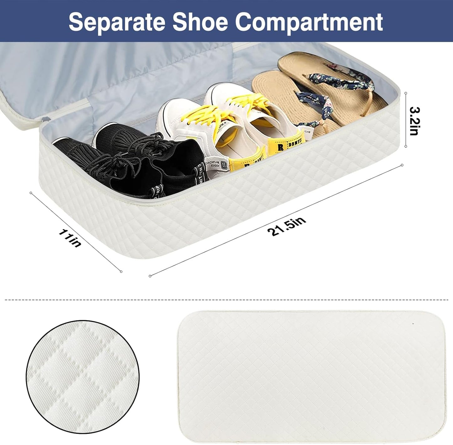 Weekender Bag for Women, Travel Duffel Bag Carry On Overnight Bag with Shoe Compartment Large Nylon Travel Weekend Tote Bag