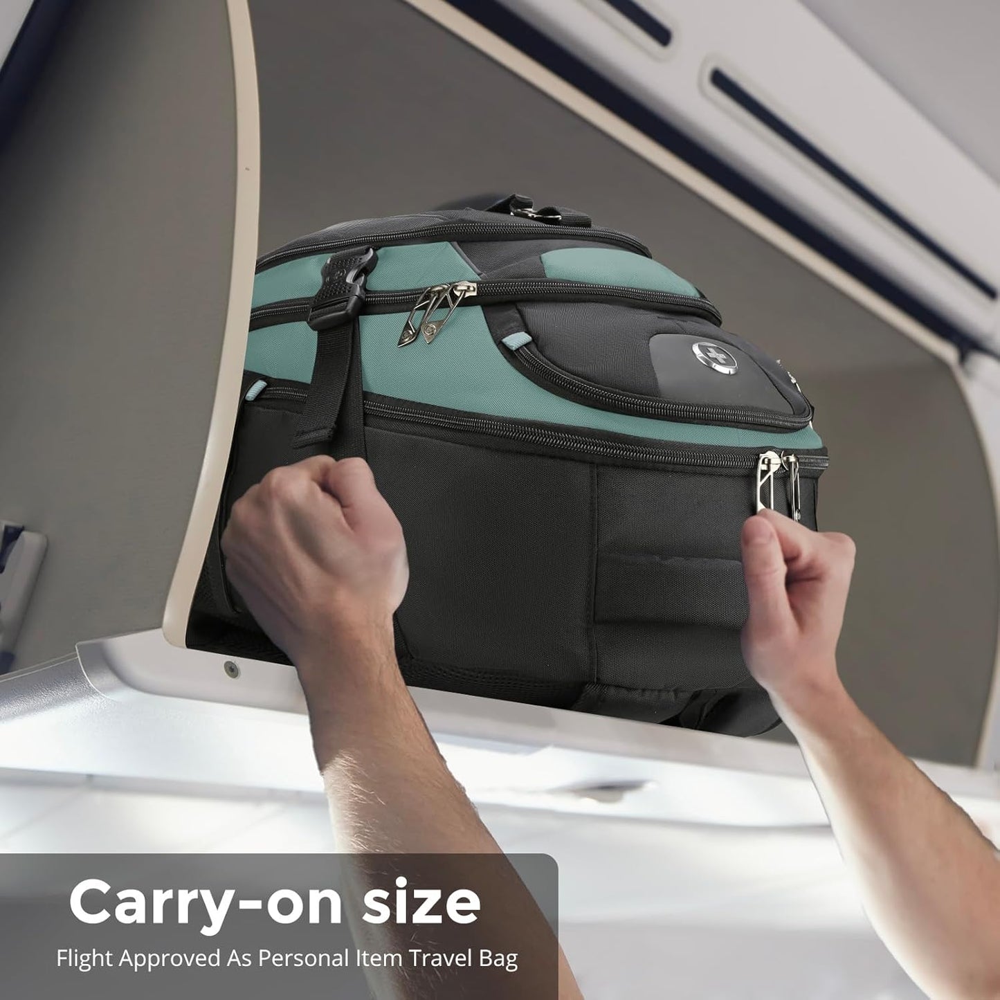 Swissdigital Design Laptop Backpack with USB Charging Port, TSA Travel Backpack Fits 15.6 inches Computer, 31L College School Backpack for Men, Lake Green/Black | SD803