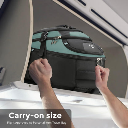 Swissdigital Design Laptop Backpack with USB Charging Port, TSA Travel Backpack Fits 15.6 inches Computer, 31L College School Backpack for Men, Lake Green/Black | SD803