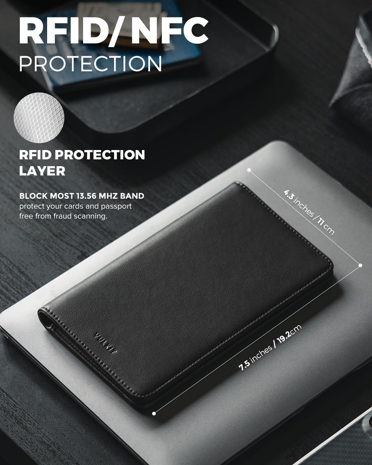 VULKIT Passport Holder Wallet RFID Blocking Travel Wallet for Men & Women