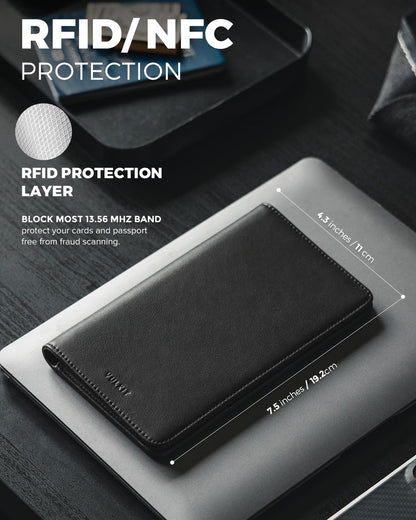 VULKIT Passport Holder Wallet RFID Blocking Travel Wallet for Men & Women