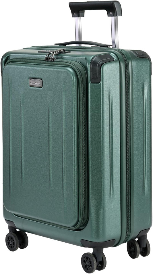 Carry On Luggage, 20 Inch Top Opening Aluminum Frame Lightweight Airline Approved ABS+PC Hard Shell Suitcases with Silent Wheels, TSA Lock, Front Pocket & Wet-dry Separated Six-piece Set