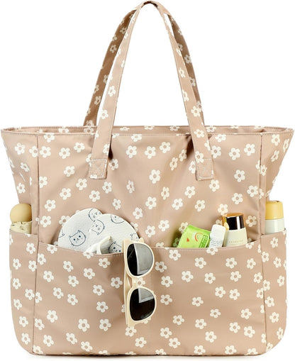 Waterproof Beach Tote Pool Bags for Women Ladies Extra Large Gym Tote Carry On Bag With Wet Compartment for Weekender Travel