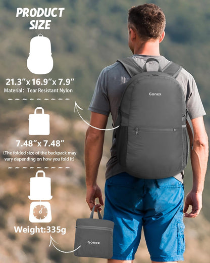 Gonex 30L Ultra Lightweight Packable Backpack, Handy Foldable Daypack for Camping Outdoor Travel Cycling Backpacking
