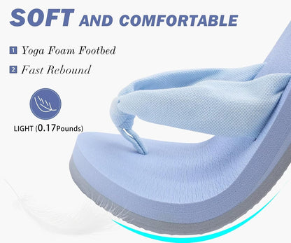 KuaiLu Flip Flops for Women with Arch Support Yoga Mat Comfortable Summer Beach Walking Thong Cushion Sandals Slip On Indoor Outdoor
