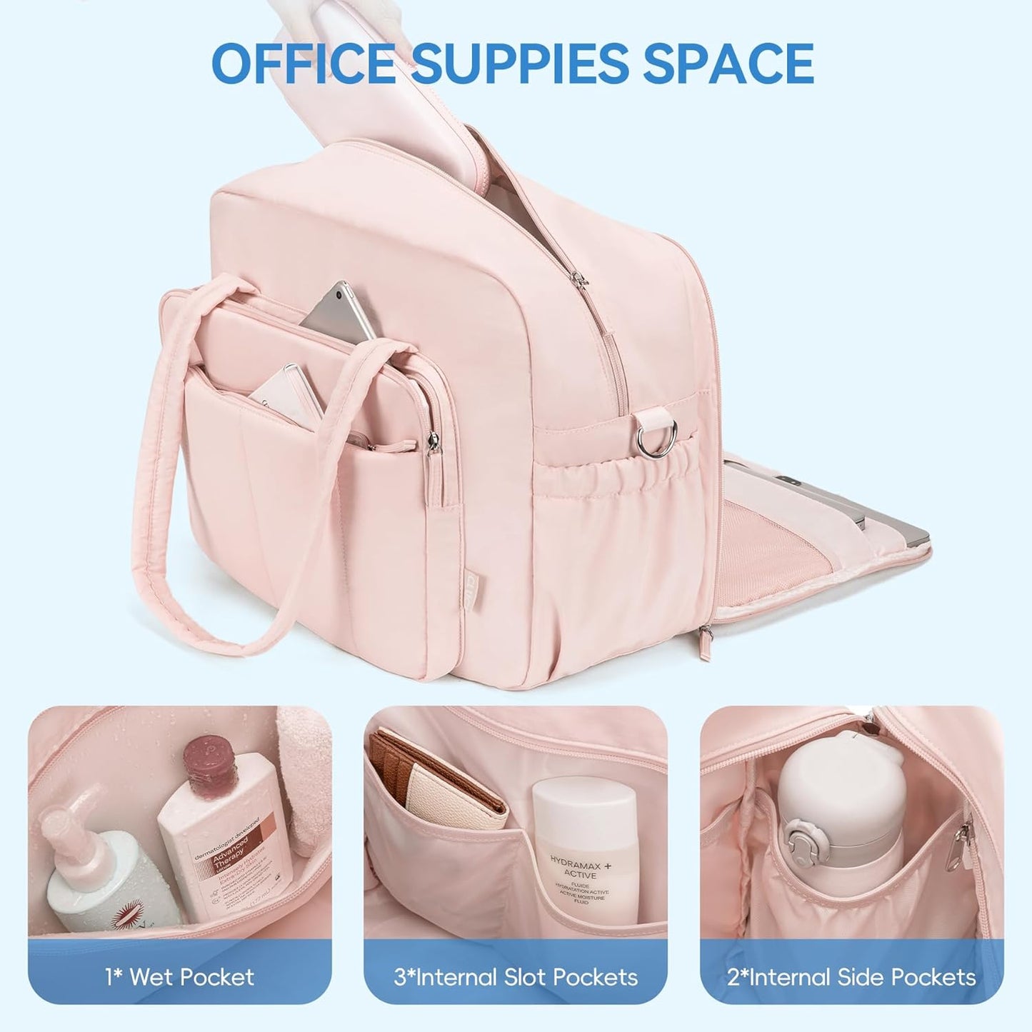 CLUCI Gym Bag for Women, Travel Duffle Bag Carry on Weekender Bags Puffer Tote Bag