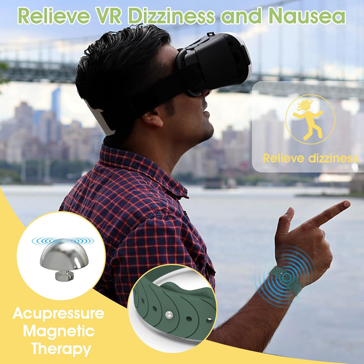 Motion Sickness Bracelets Sea Sickness Wristbands for Motion Sickness / Morning Sickness /Pregnancy Nausea Anti Nausea Bands Acupressure Wristband Motion Sickness Bands（3Pairs-Black+Green+Transparent）