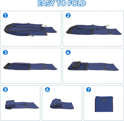 BALEINE 120L Laundry Bag Backpack, 900D Oxford Fabric Large Travel Laundry Bags with Shoulder Straps and 2 Mesh Pockets for College Dorm, Apartment, Laundromat (Navy, 120L)