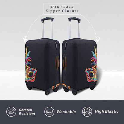 Explore Land Travel Luggage Cover Suitcase Protector Fits 23-26 Inch Case (Carnival, M)