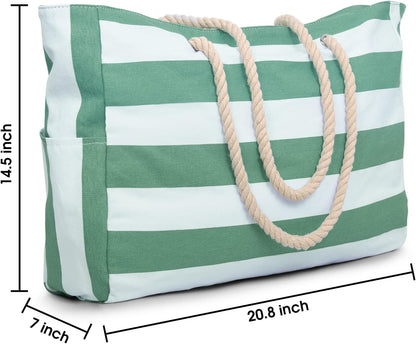 Becokan Beach Bags for Women Large Waterproof Beach Tote Bag Zipper Beach Bags Waterproof Sandproof Swim Pool Bag Large Tote