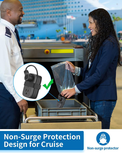 2 Pack Travel Power Strip with USB C Port, NTONPOWER Flat Plug Extension Cord with 4 Outlets 3 USB (1 USB C) for Cruise Ship, 4ft Wrapped Short Extension Cord for Home Hotel Travel Essentials