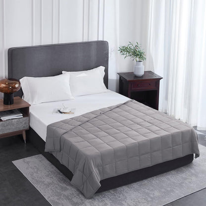 L'AGRATY Weighted Blanket - 60"x80" 17lbs Cooling Breathable Heavy Blanket Microfiber Material with Glass Beads for Adult All-Season Summer Fall Winter Soft Thick Comfort