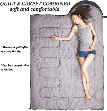 tuphen- Sleeping Bags for Adults Kids Boys Girls Backpacking Hiking Camping Microfiber Liner, Cold Warm Weather 4 Seasons Indoor Outdoor Use, Lightweight & Waterproof