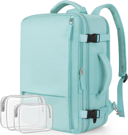 Travel Backpack for Women, Large Carry On Backpack for Travel, Waterproof Backpack Personal Item, Backpack for Women, laptop backpack 17.3 inch, College Bag Casual Daypack, Mint Green