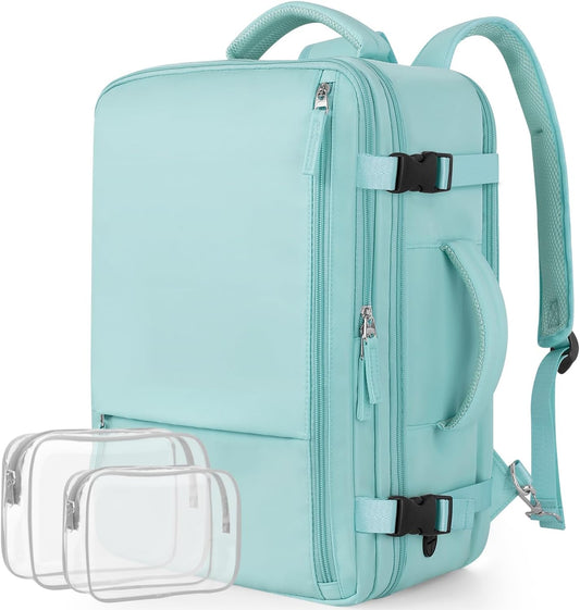 Travel Backpack for Women, Large Carry On Backpack for Travel, Waterproof Backpack Personal Item, Backpack for Women, laptop backpack 17.3 inch, College Bag Casual Daypack, Mint Green