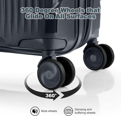 Nazhura Luggage Set, 3-Piece Hardside Suitcase Set, 20-inch Carry On, 24-inch, 28-inch Luggage