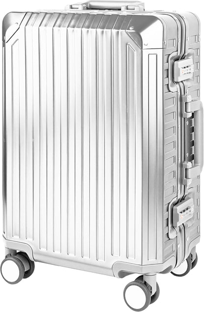 All Aluminum Luggage Suitcase 3 Sizes (20",26",29") TSA Lock Carry On Silver (20" Carry On)