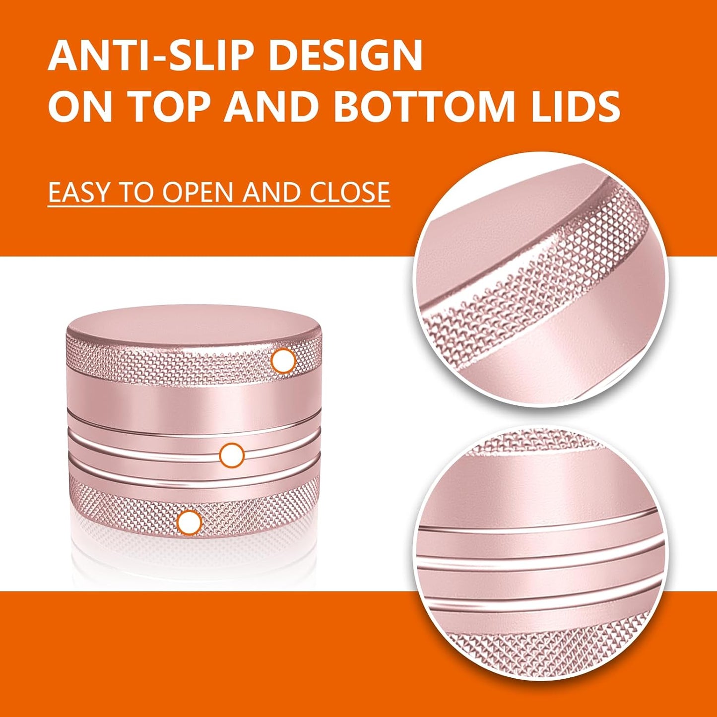 2 Sets Small Pill Box, Portable Daily Box, Aluminium Alloy Round Container for Pills, Pocket Case (Pink+Gold)