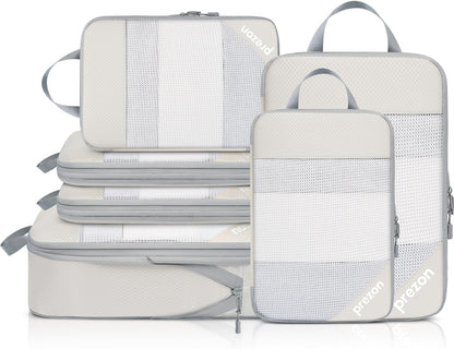 8 Set/6 Set/4 Set Compression Packing Cubes for Travel, Lightweight Vacation Travel Essentials, Travel Accessories for Suitcase Organizer Bags Set, Durable Luggage Organizer